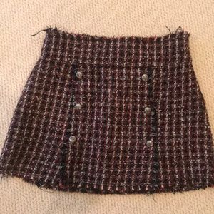 Zara plaid/ houndstooth mini skirt